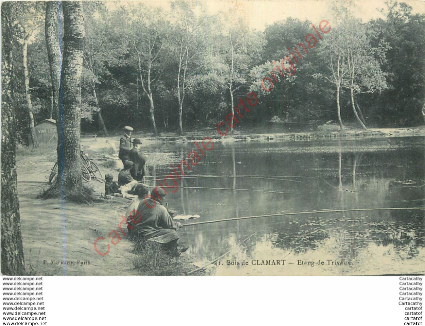 92.  Bois De CLAMART .  Etang De Trivaux .  CPA Animée ( Pêcheurs ) . - Clamart