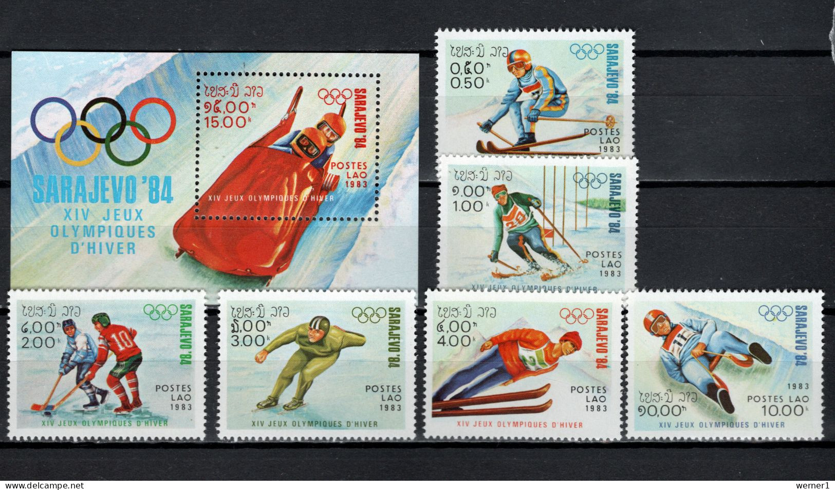 Laos 1983 Olympic Games Sarajevo Set Of 6 + S/s MNH - Hiver 1984: Sarajevo