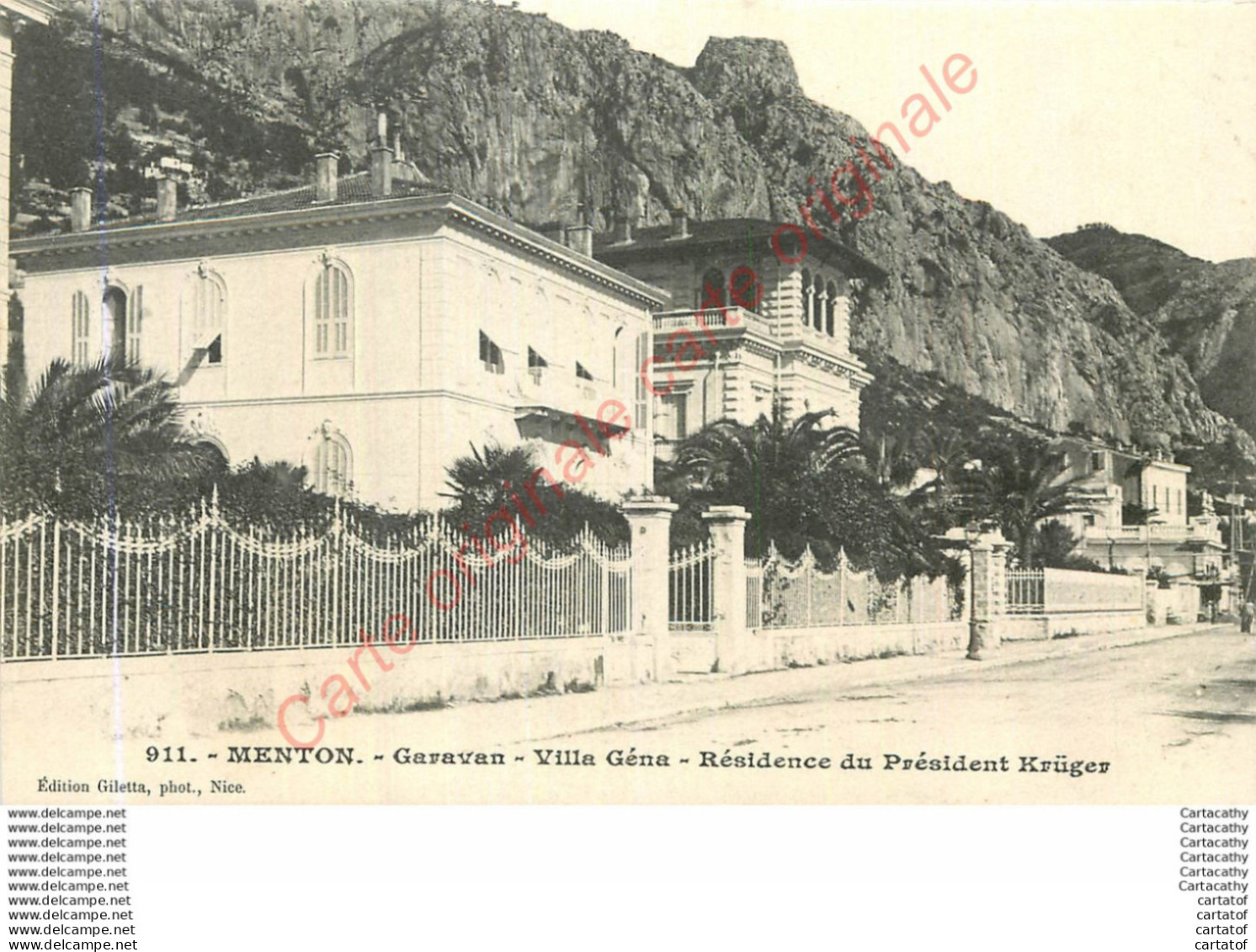 06.  MENTON .  Garavan . Villa Géna . Résidence Du Président Krüger . - Menton