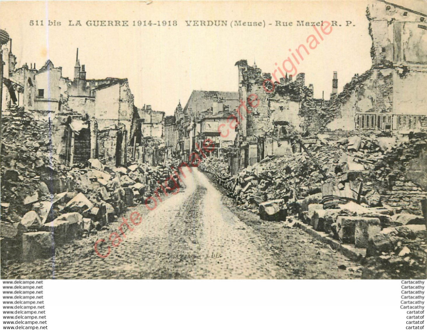 55.  VERDUN .  Rue Mazel .  GUERRE 1914 . - Verdun