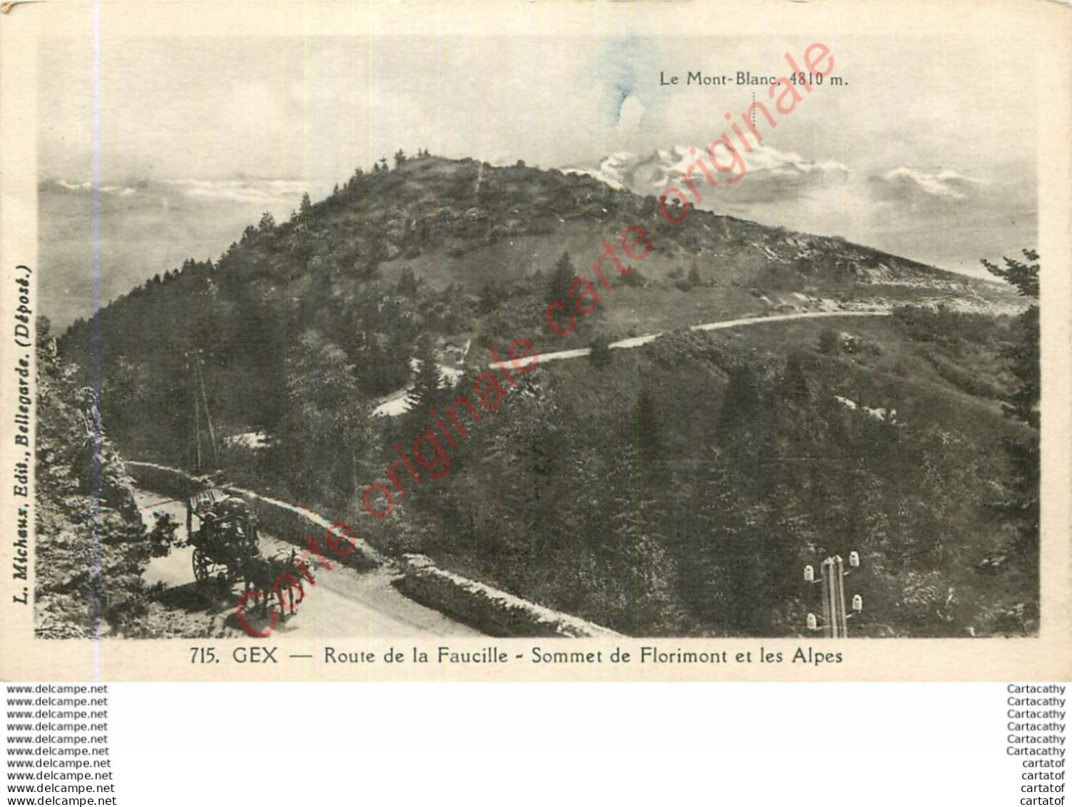 01.  GEX .  Route De La Faucille . Sommet De Florimont Et Les Alpes . - Gex