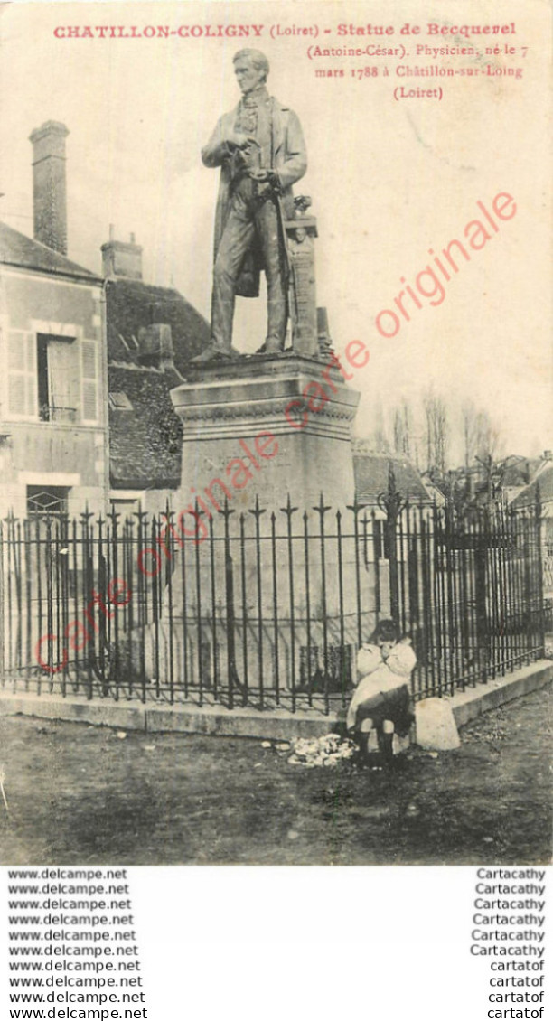 45.  CHATILLON COLIGNY .  Statue De Becquerel . - Chatillon Coligny