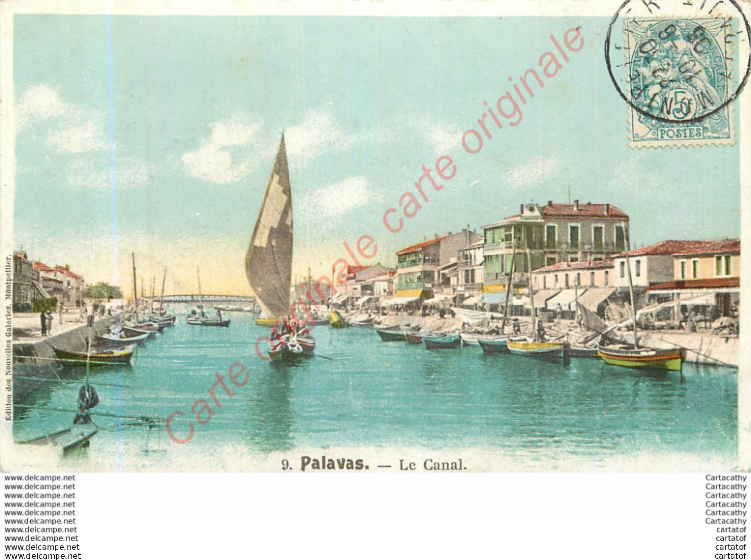 34.  PALAVAS .  Le Canal .  CPA Colorisée . - Palavas Les Flots