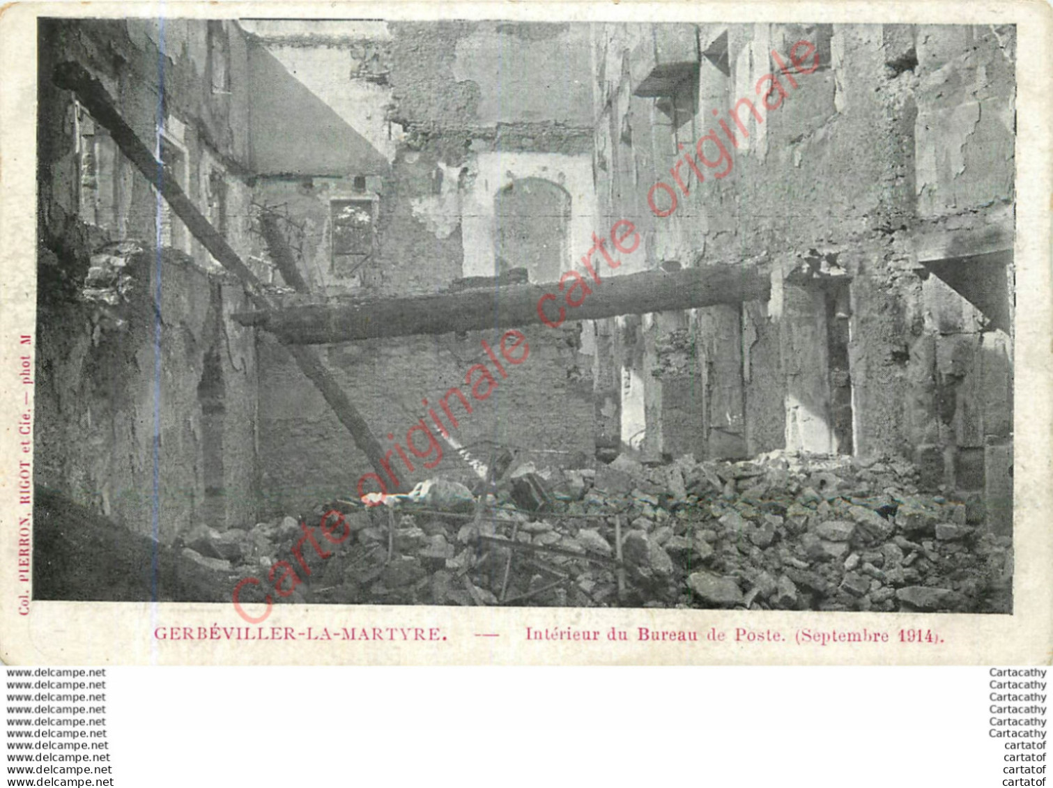 54.  GERBEVILLER LA MARTYRE .  Intérieure Du Bureau De Poste . Spetembre 1914 . - Gerbeviller