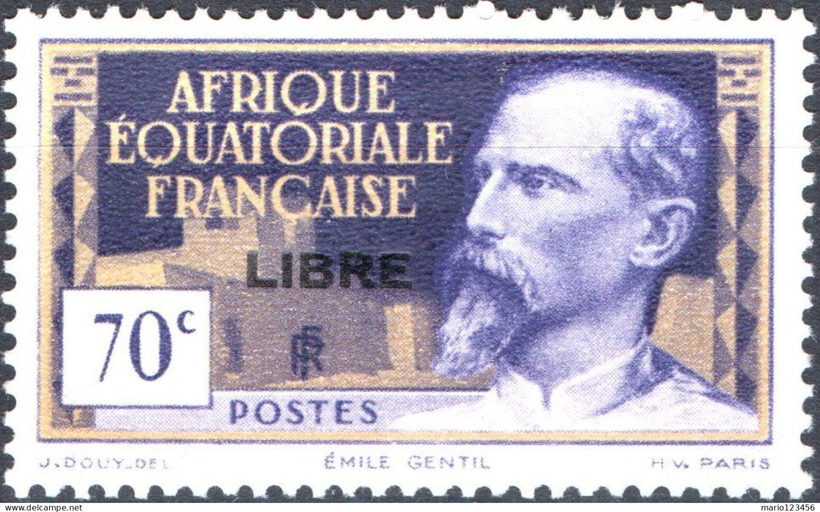 AFRICA EQUATORIALE FRANCESE, EMILE GENTIL, 70 C., 1940, NUOVO (MLH*) Mi:FR-EQ 121, Scott:FR-EQ 103, Yt:FR-EQ 111 - Ongebruikt