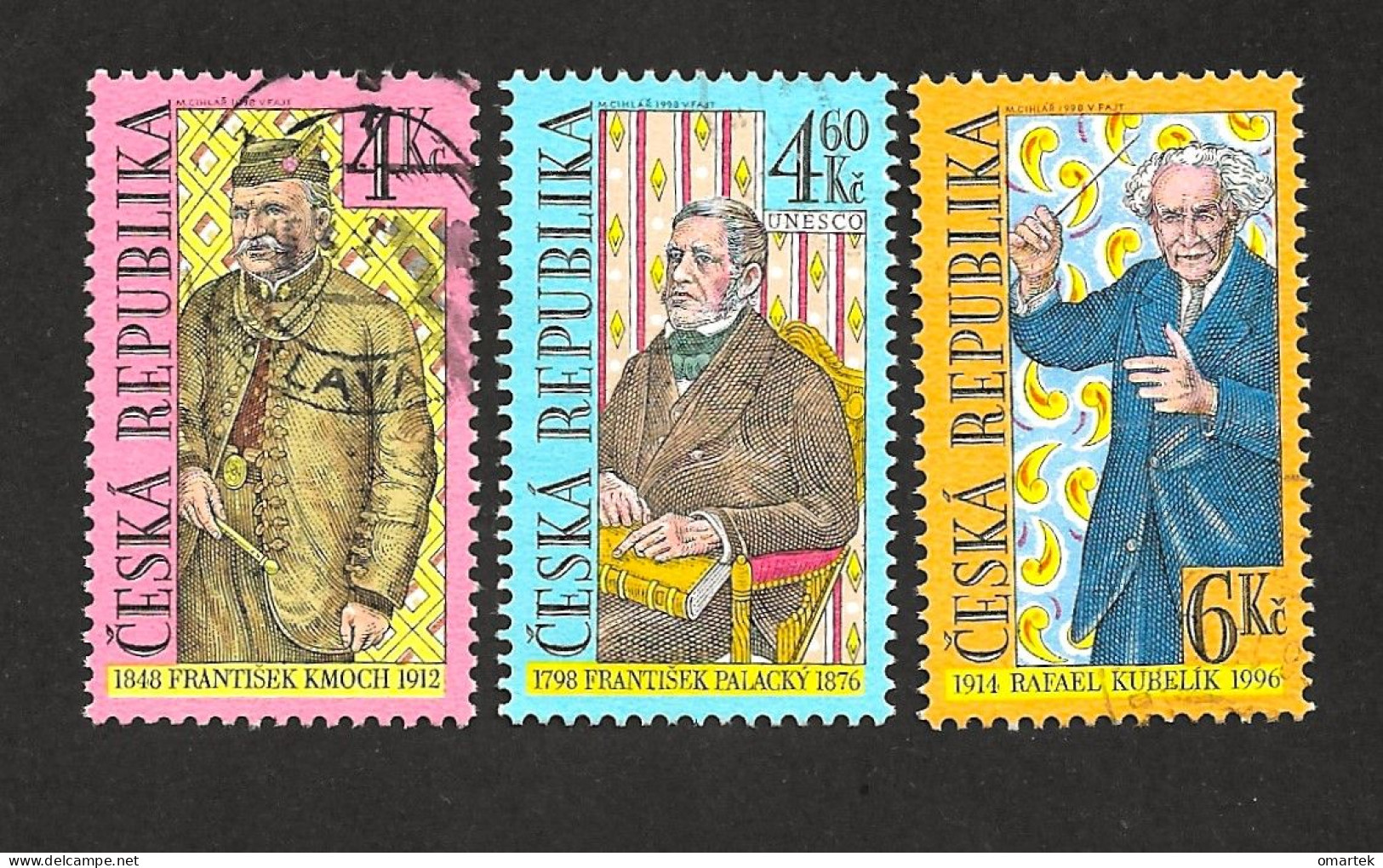 Czech Republic 1998 ⊙ Mi 184-186 Sc 3050-3052 Persönlichkeiten. Tschechische Republik - Used Stamps