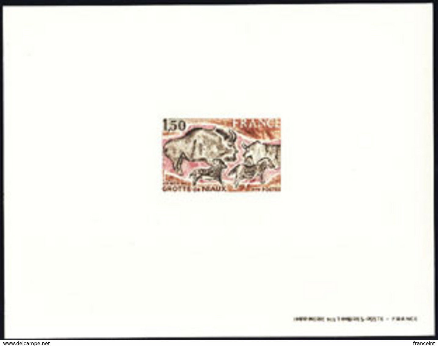 FRANCE(1979) Wall Painting, Niaux Cave. Deluxe Sheet. Scott No 1642, Yvert No 2043. - Luxury Proofs