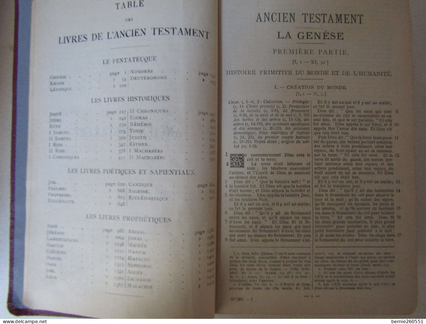 Antique LA SAINTE BIBLE traduction par CRAMPON.J. ABBE A.
