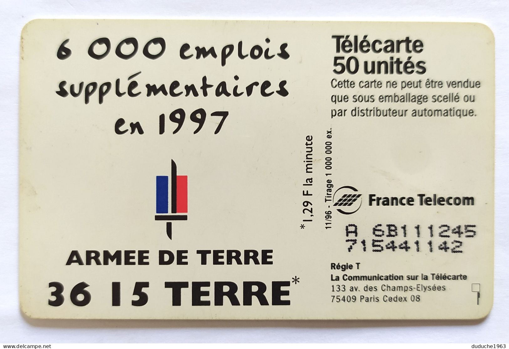 Télécarte France - Armée De Terre - Ohne Zuordnung