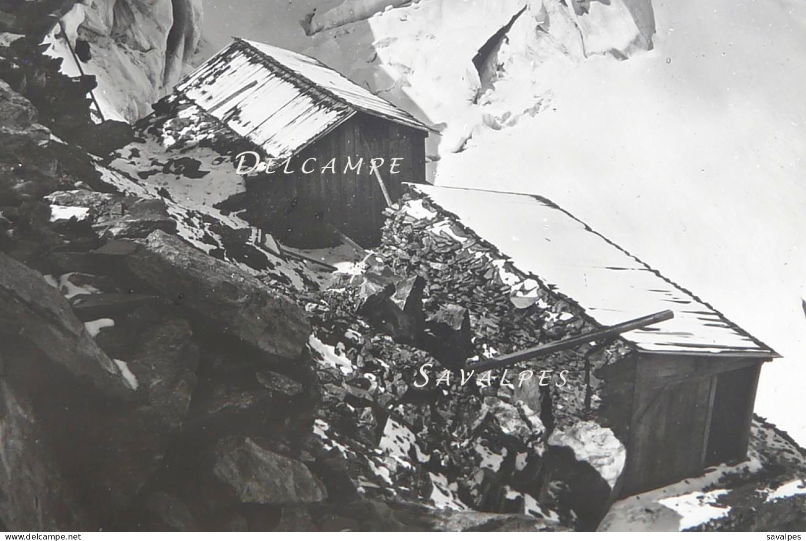Rare Chamonix 1868 * Les Grands Mulets, 1ère Cabane De 1853 Et Cabane Sylvain Couttet * Plaque Verre Bisson - Diapositivas De Vidrio
