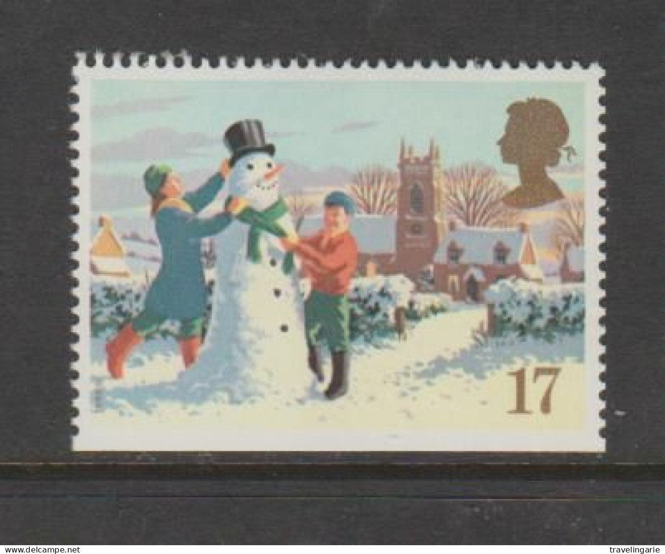 Great Britain 1990 Christmas 17p Bottom Imperforate MNH ** - Christmas