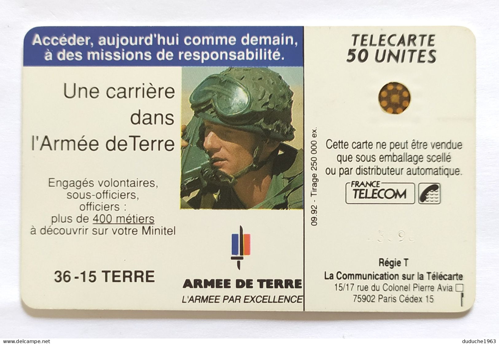 Télécarte France - Armée De Terre - Sin Clasificación