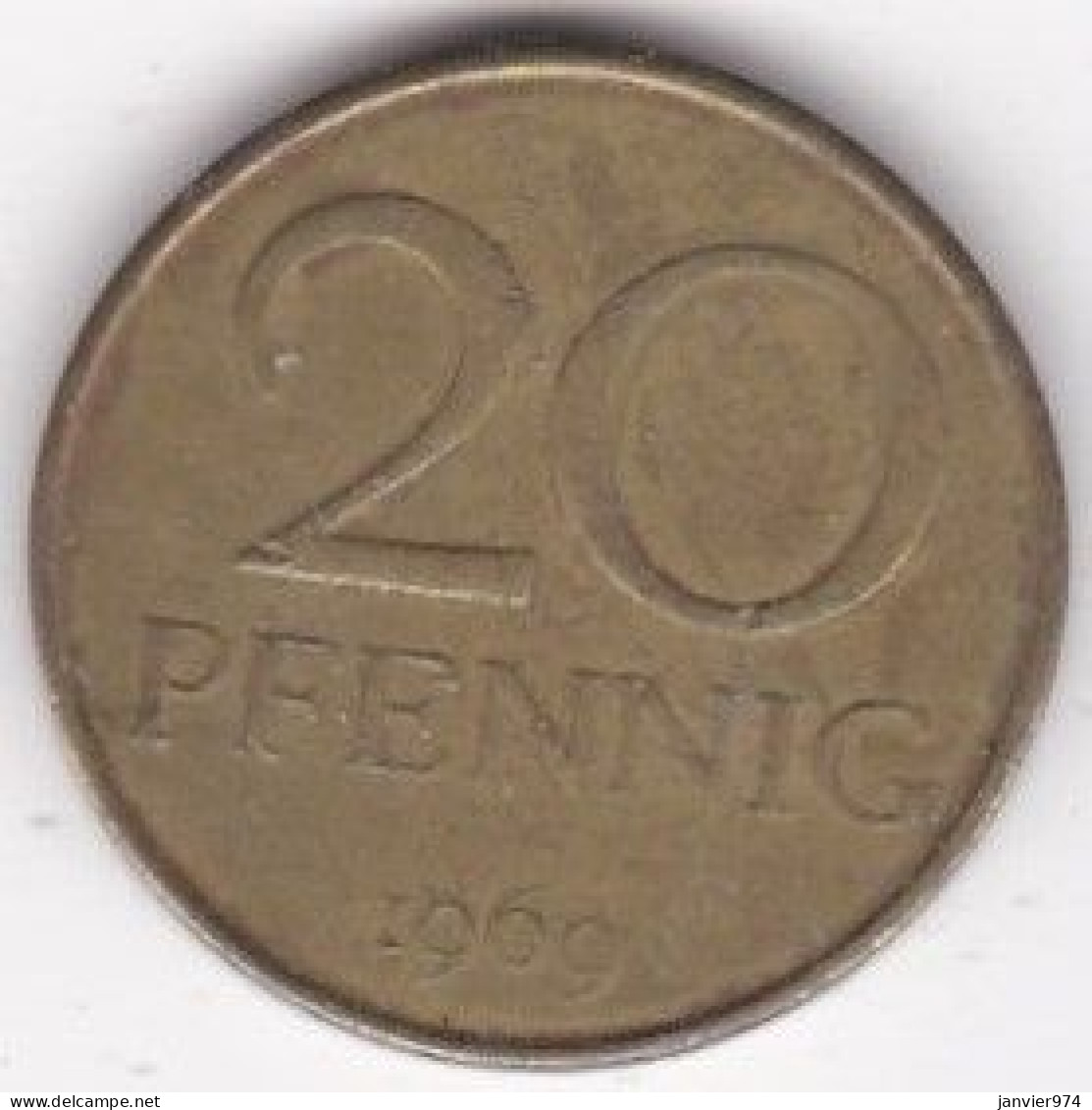 RDA . 20 Pfennig 1969, En Laiton , KM# 11 - 20 Pfennig