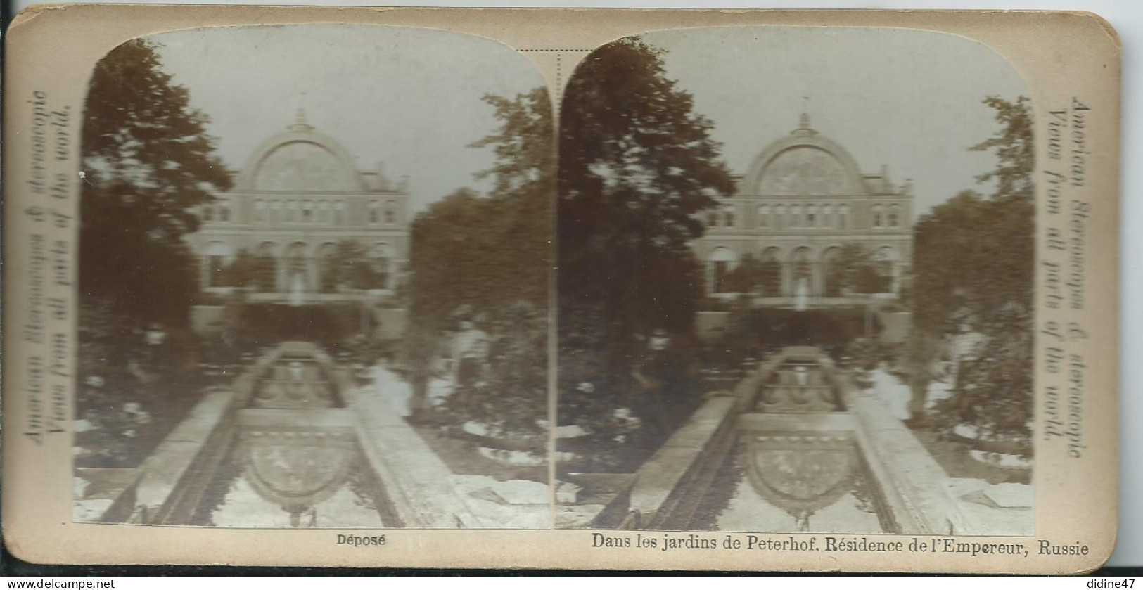 PHOTOS STÉRÉOSCOPIQUES - RUSSIE- Dans Les Jardins De Peterhof.Résidence De L'empereur - Stereoscopic