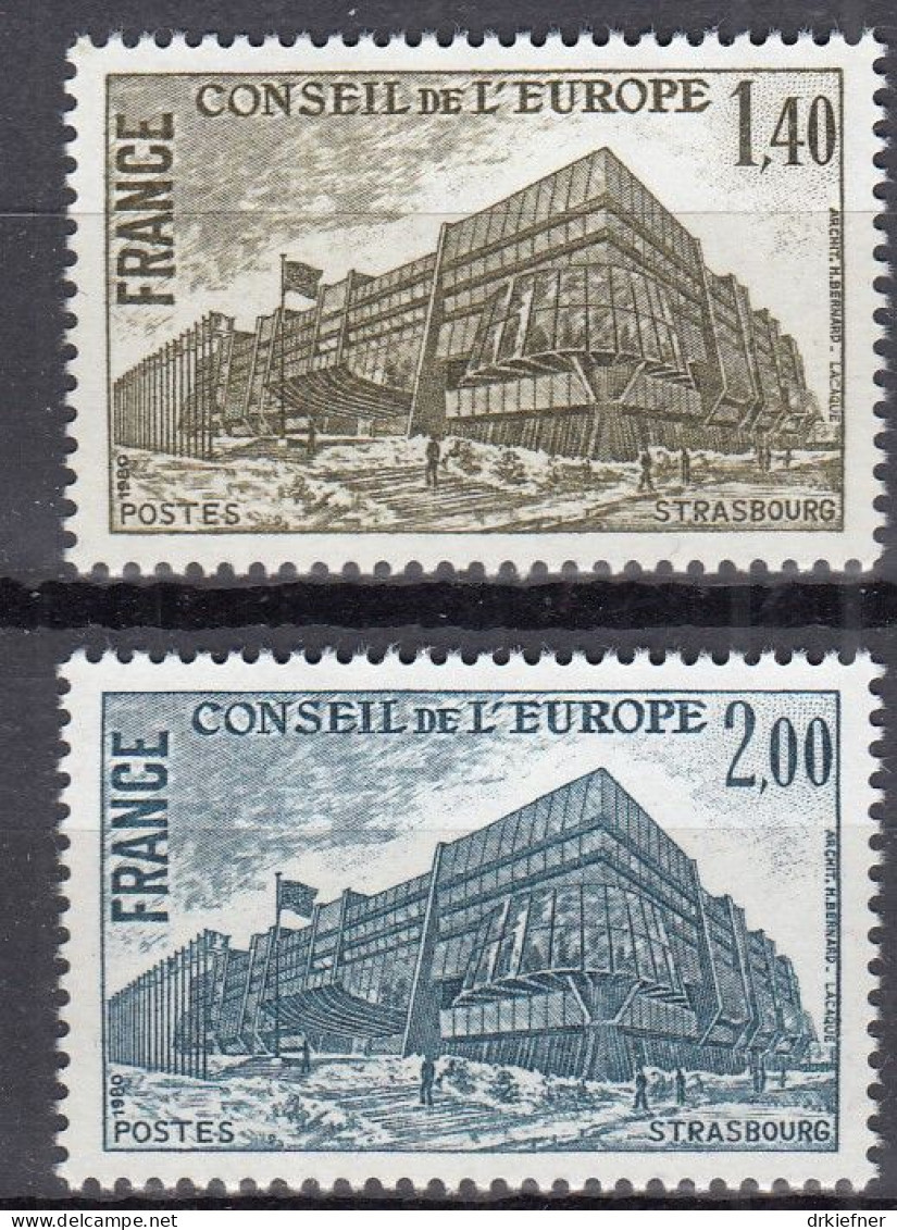FRANKREICH  Dienstmarken Für Den Europarat 25-26, Postfrisch **, Europaratsgebäude, 1980 - Neufs