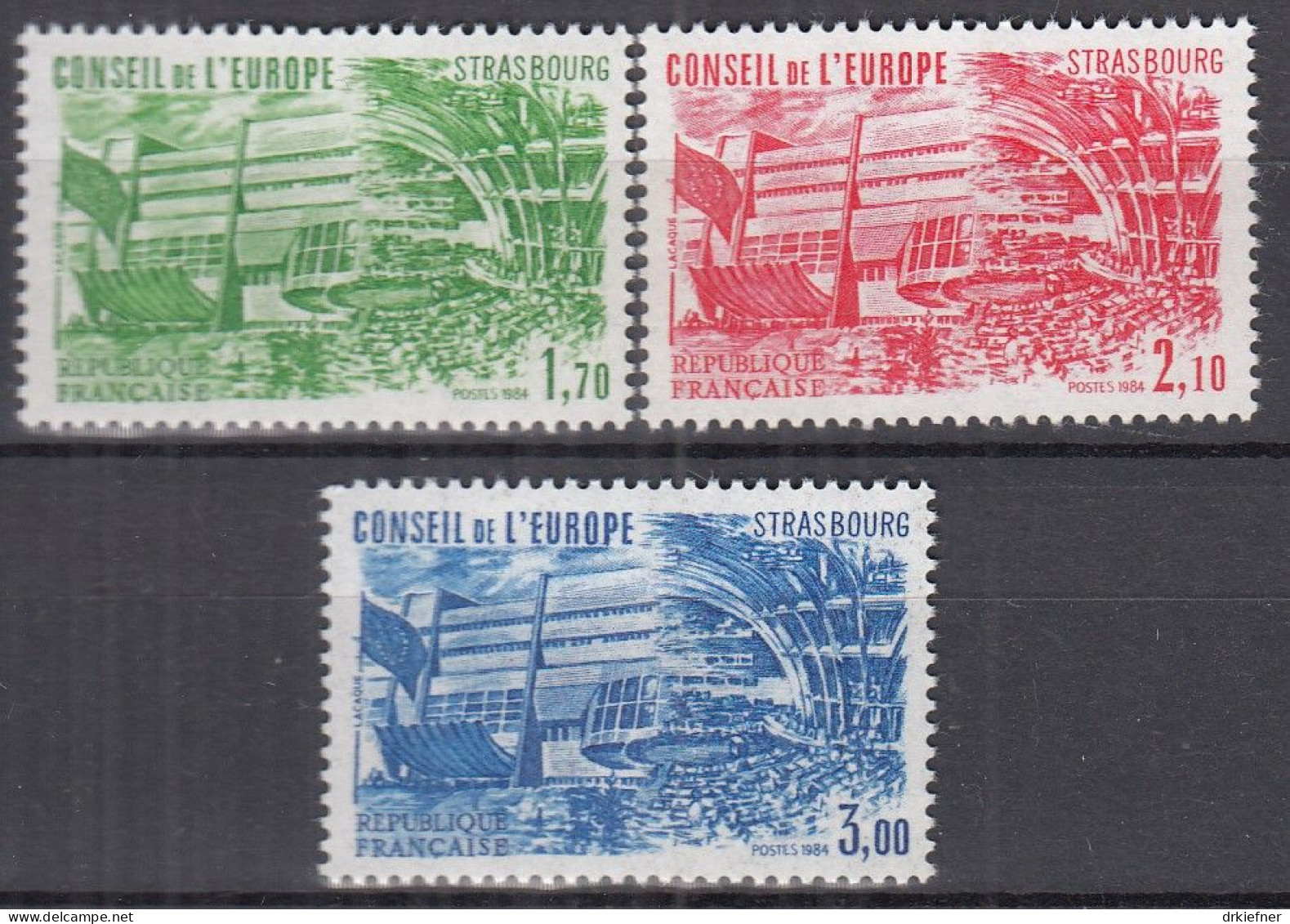 FRANKREICH  Dienstmarken Für Den Europarat 34-36, Postfrisch **, Plenarsaal, 1984 - Mint/Hinged