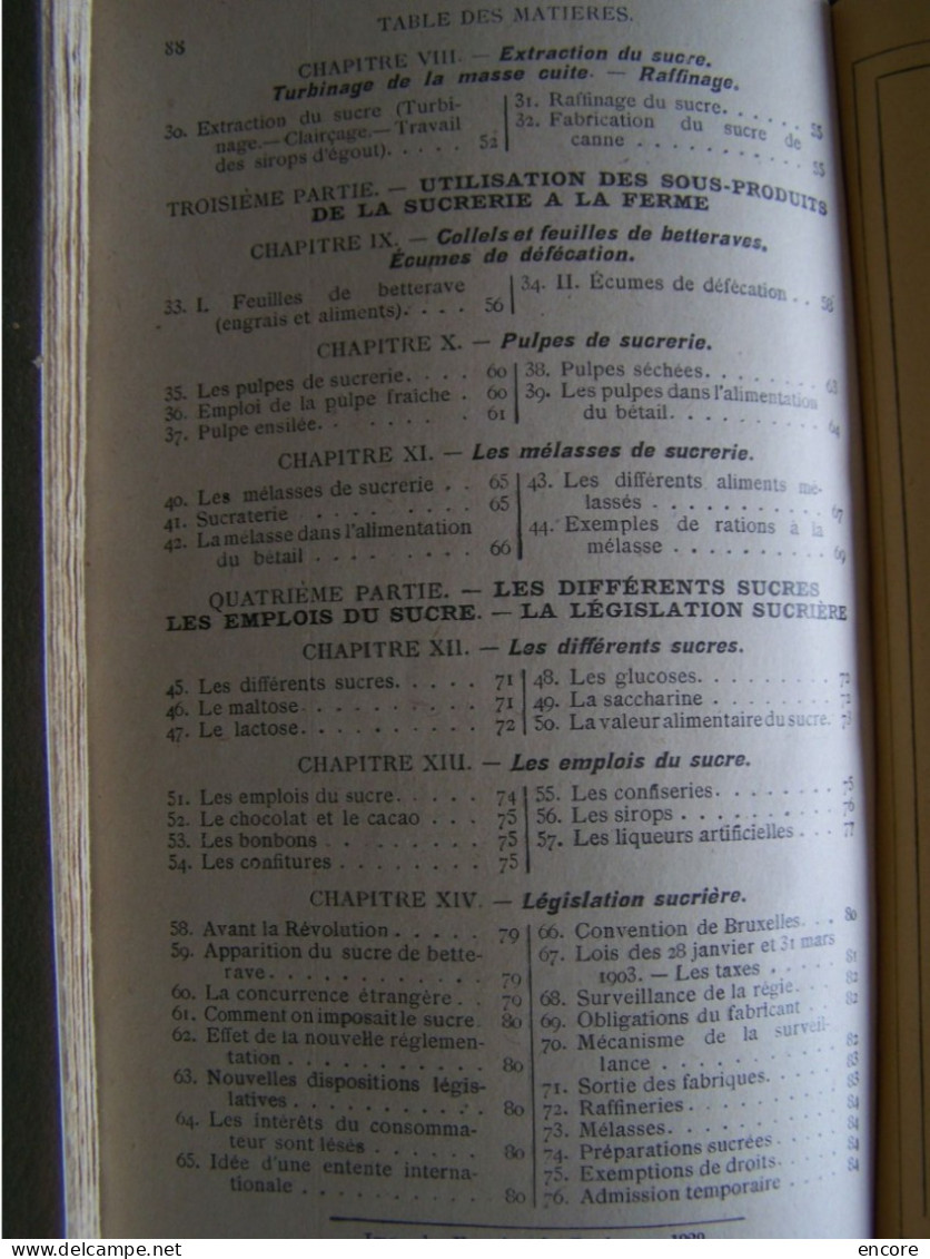 ENCYCLOPEDIE DES SCIENCES AGRICOLES. "LE SUCRE".   100_3692 A 100_3694. - Other & Unclassified