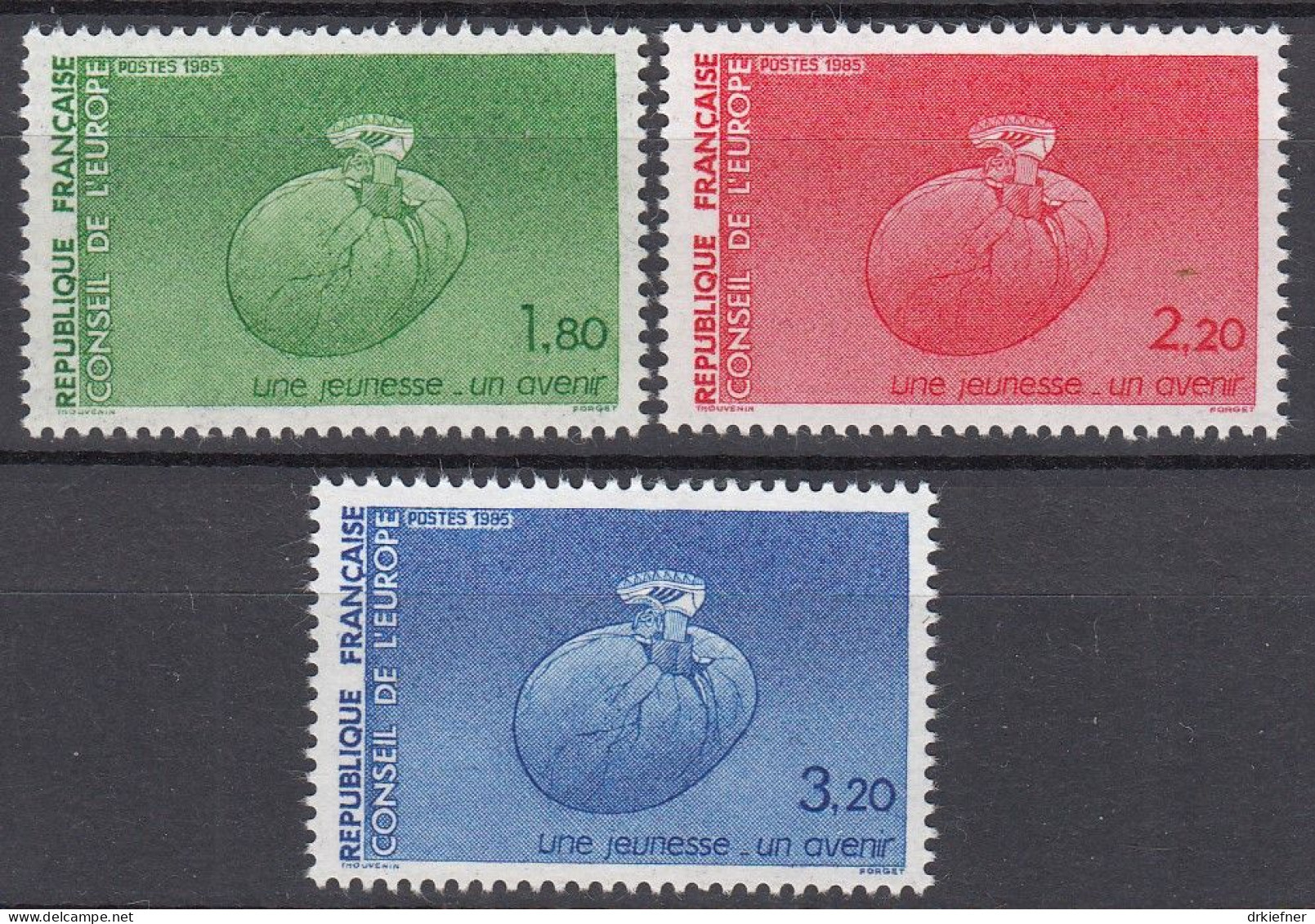 FRANKREICH  Dienstmarken Für Den Europarat 37-39, Postfrisch **, Jugend, 1985 - Mint/Hinged