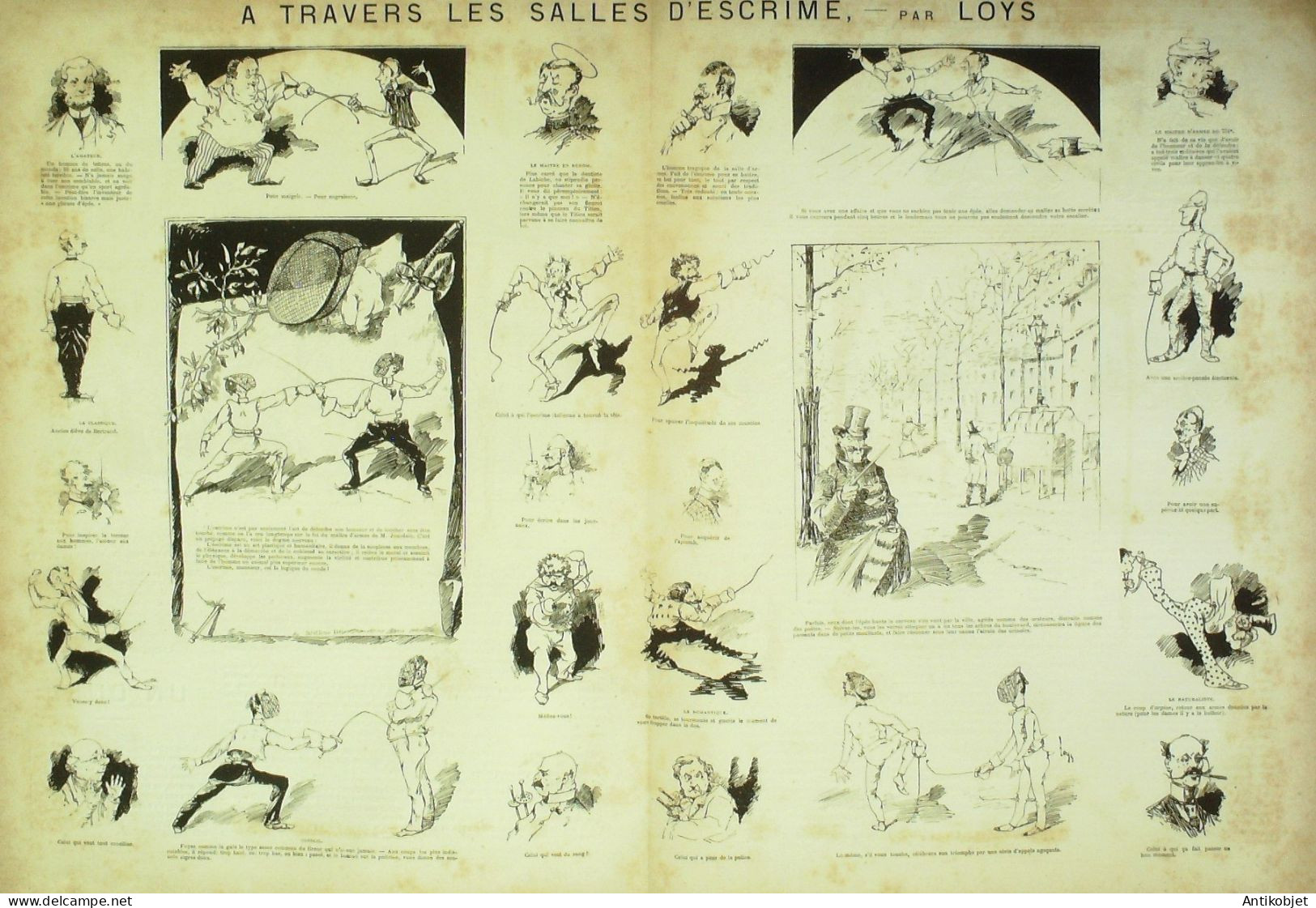 La Caricature 1881 N°  72 Cours D'escrime Au Conservatoire Robida Barret Loys Trock Quidam - Magazines - Before 1900