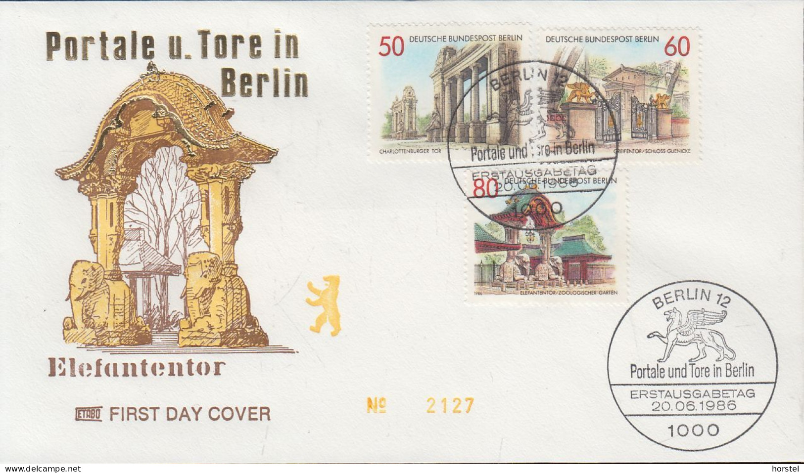 Berlin Mi.761-63 FDC - Portale Und Tore In Berlin - Elefantentor - 1981-1990