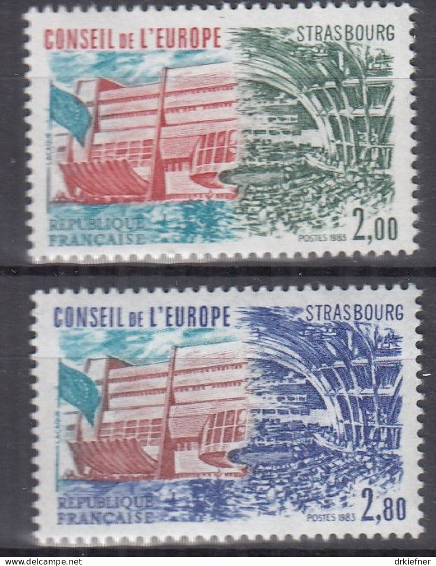 FRANKREICH  Dienstmarken Für Den Europarat 32-33, Postfrisch **, Plenarsaal, 1983 - Mint/Hinged