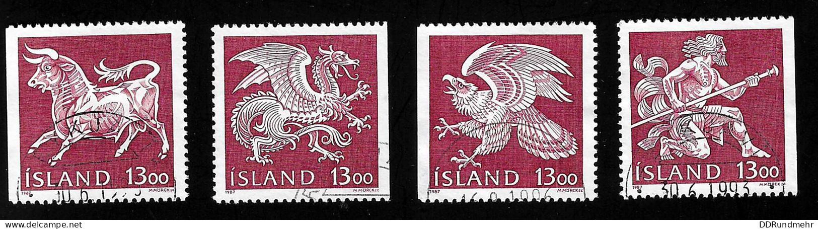 1987 Coat Of Arms Michel IS 674 - 677 Stamp Number IS 648 - 651 Yvert Et Tellier IS 626 - 629 Used - Gebraucht