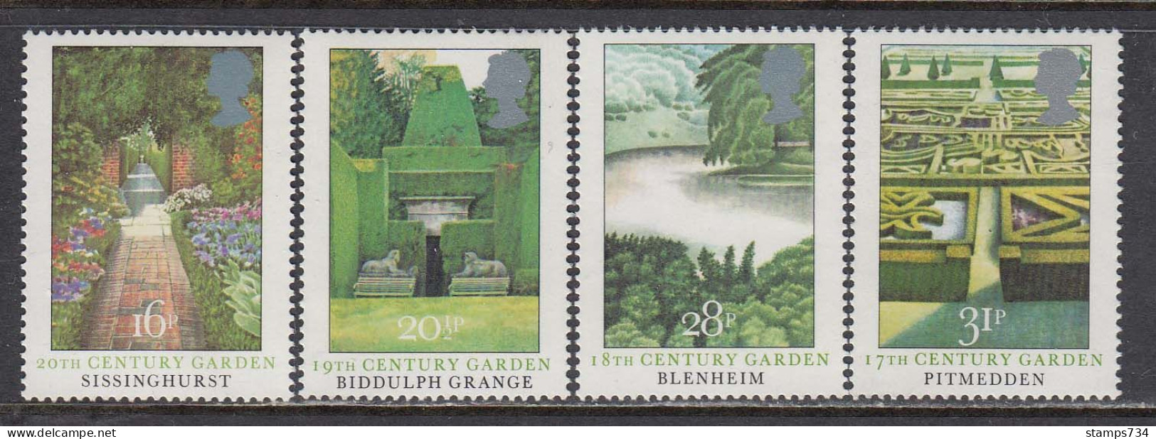 Great Britain 1983 - British Gardens, Set Of 4 Stamps, MNH** - Unused Stamps