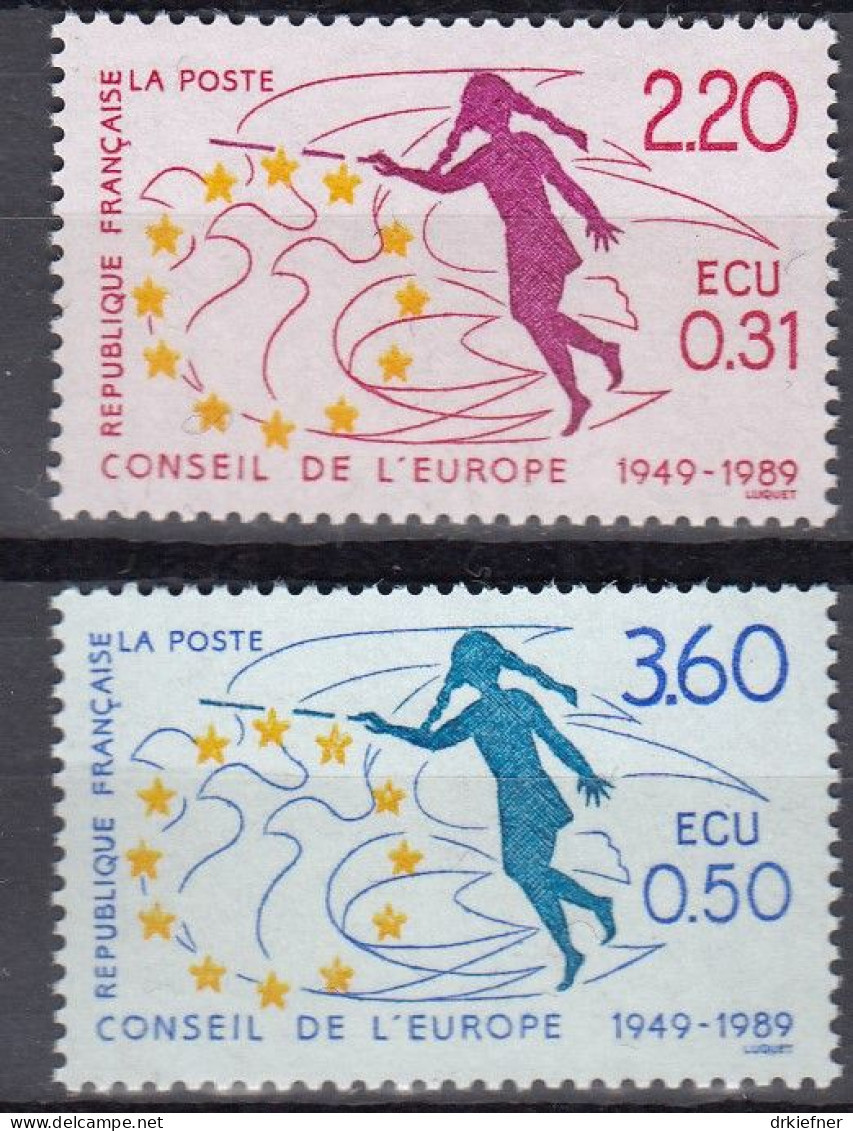 FRANKREICH  Dienstmarken Für Den Europarat 45-46, Postfrisch **, 40 Jahre Europarat, 1989 - Ungebraucht