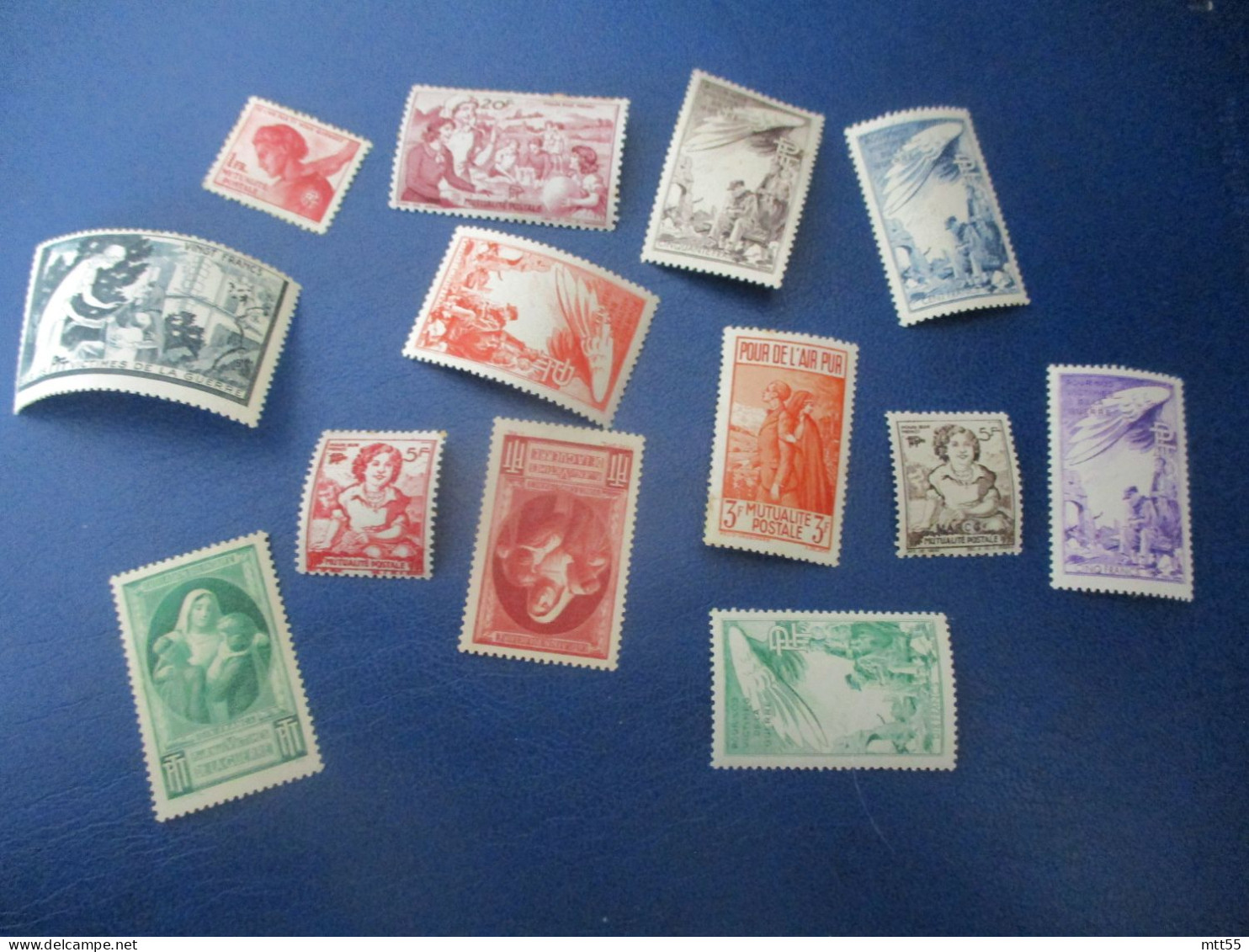 LOT DE 13 MUTUALITE PTT P T T AIR PUR ERINNOPHILE VIGNETTE TIMBRE - Sonstige & Ohne Zuordnung