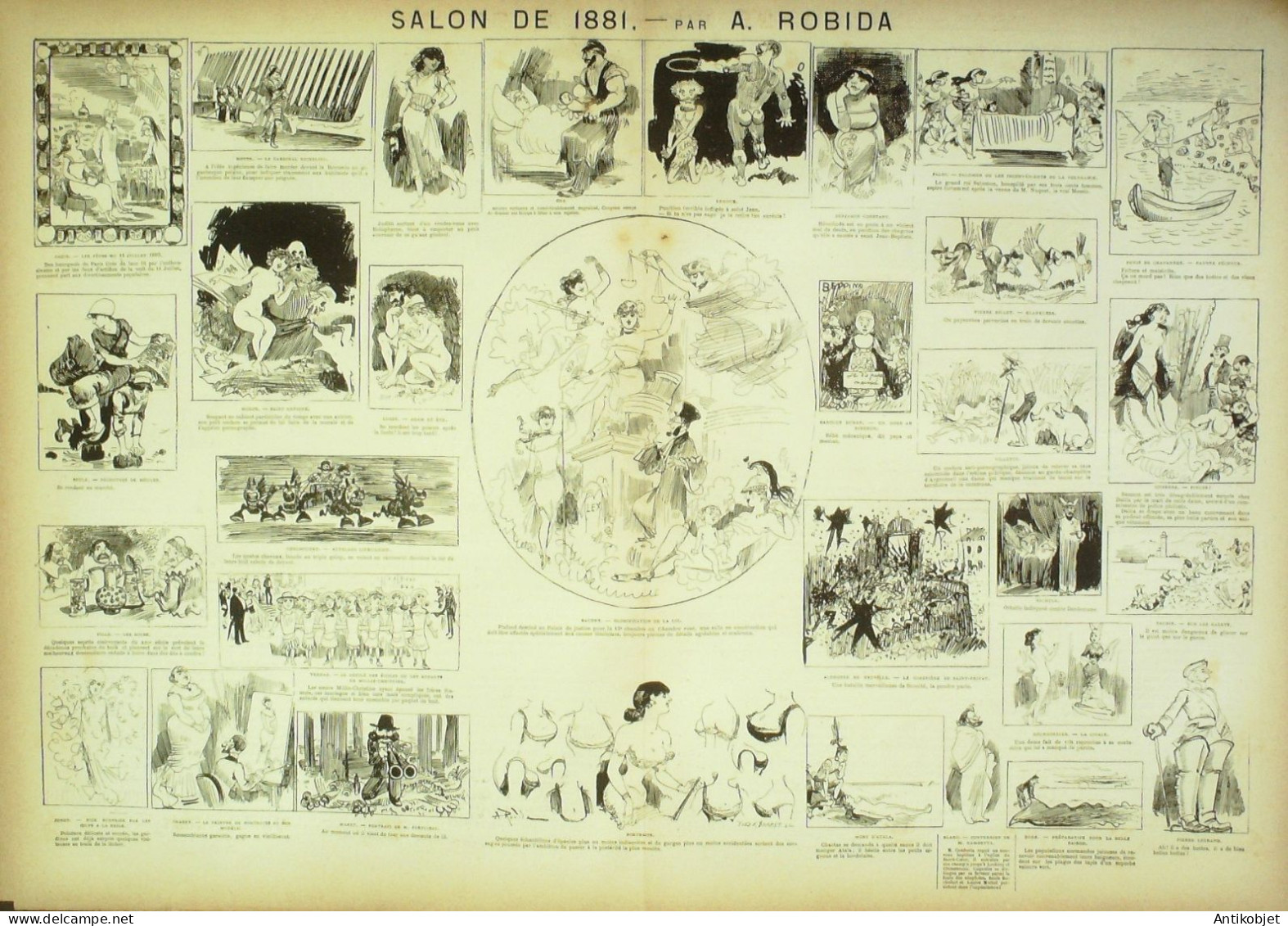 La Caricature 1881 N°  74 Conseil De Révision Dortoir  Robida Cartomancie Loys - Revues Anciennes - Avant 1900
