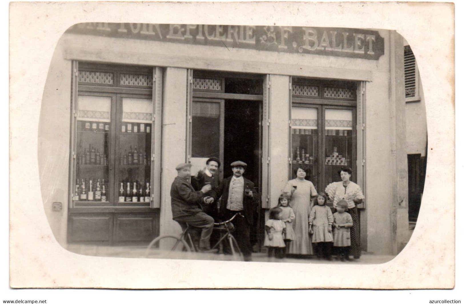 Devanture Comptoir-épicerie. Maison F. Ballet. Carte Photo Animée Non Située - Negozi