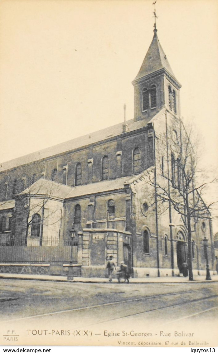 CPA. [75] > TOUT PARIS > (pas Vue Sur Le Site) Eglise St-Georges - Rue Bolivar - (XIXe Arrt.) - Coll. F. Fleury - TBE - Arrondissement: 19