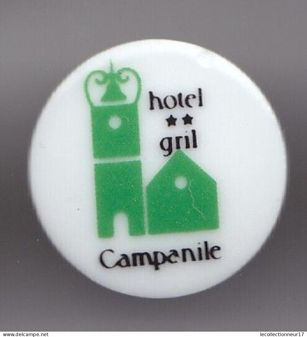 Pin's En Porcelaine Thoscas Limoges Hôtel Gril Campanile Réf 7648JL - Other & Unclassified