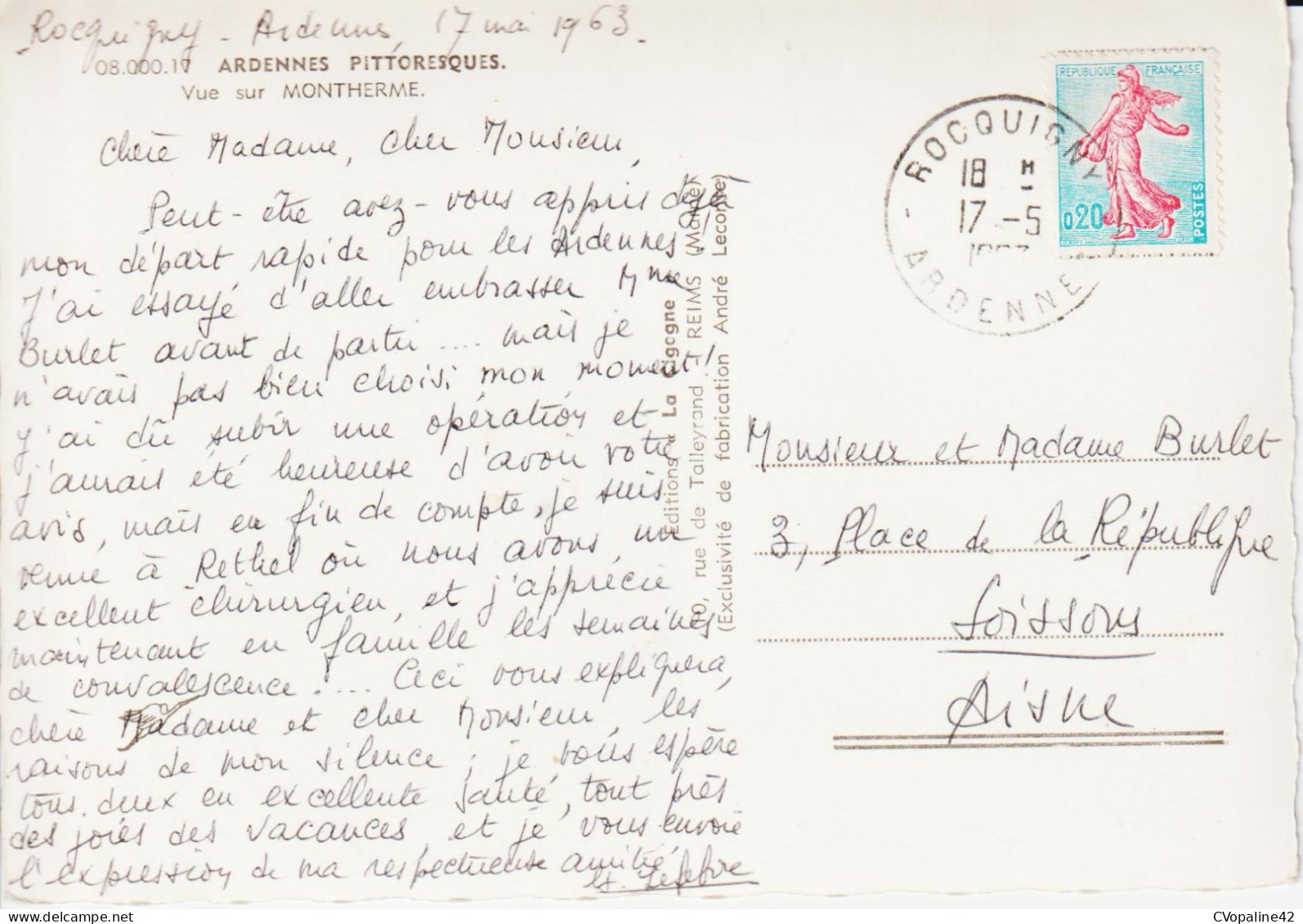 ARDENNES PITTORESQUES (08) Vue Sur MONTHERME En 1963 - Montherme