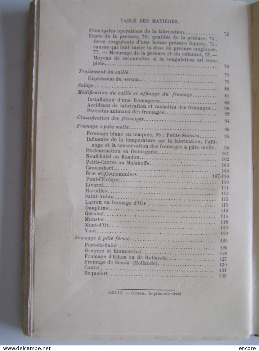 PETITE BIBLIOTHEQUE AGRICOLE. "LE LAIT, LE BEURRE ET LE FROMAGE".    100_3689 A 100_3691 - Otros & Sin Clasificación