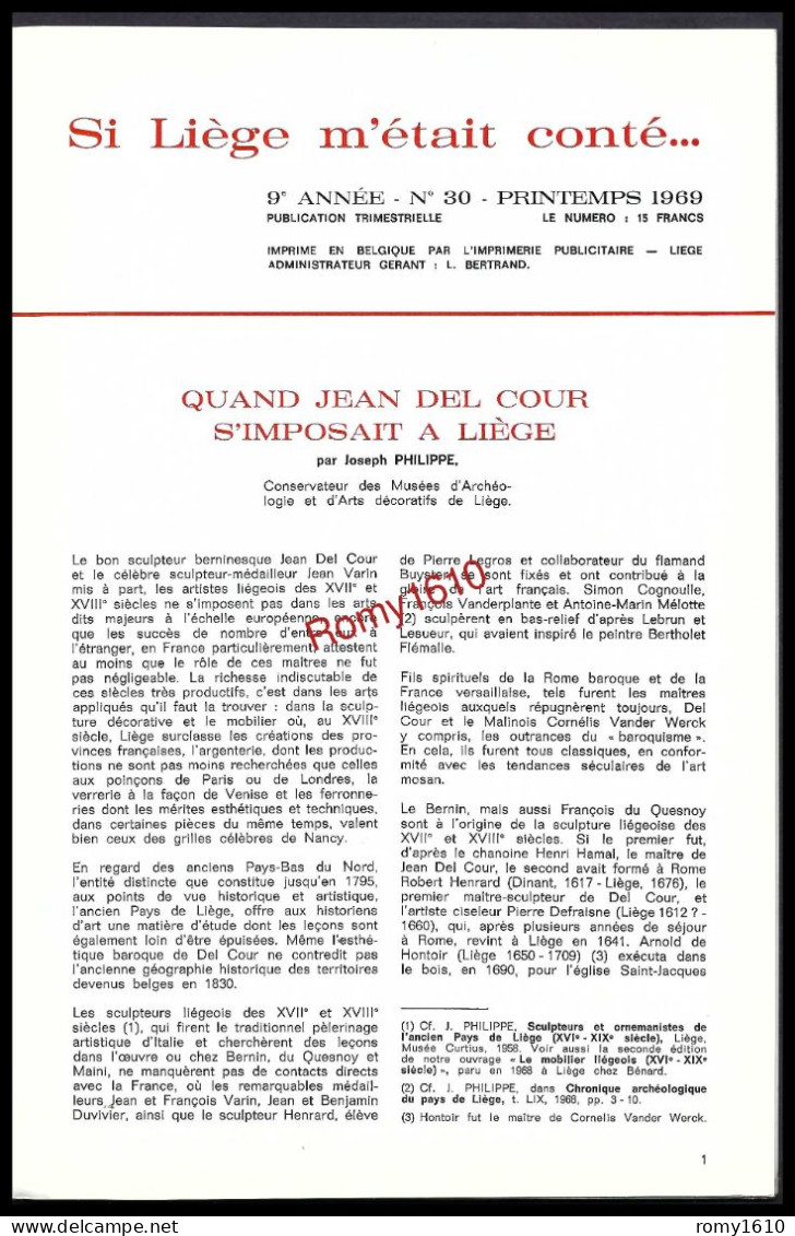 SI LIEGE M'ETAIT CONTE... Année 1969. N° 30,31, 32, 33. - België