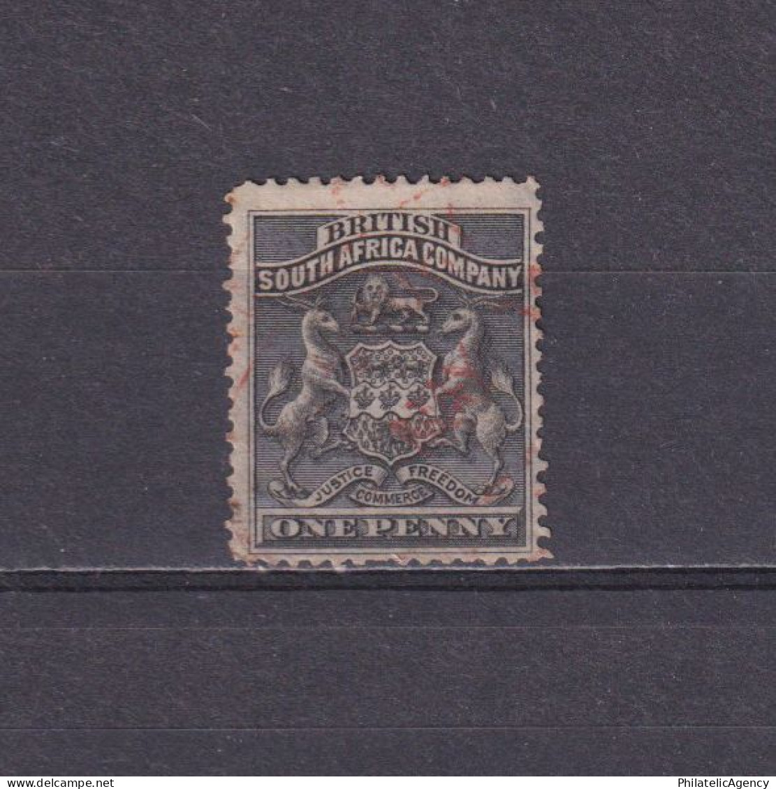 BRITISH SOUTH AFRICA COMPANY (RHODESIA) 1892, SG #1, Used - Southern Rhodesia (...-1964)