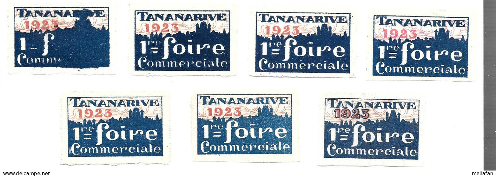 KB872 - VIGNETTES FOIRE COMMERCIALE DE TANANARIVE 1923 - MADAGASCAR - Altri & Non Classificati