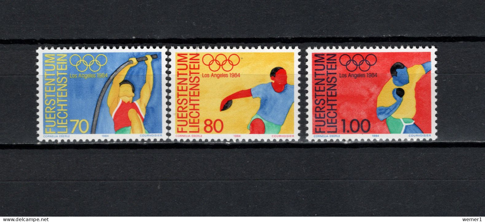 Liechtenstein 1984 Olympic Games Los Angeles, Athletics Set Of 3 MNH - Summer 1984: Los Angeles