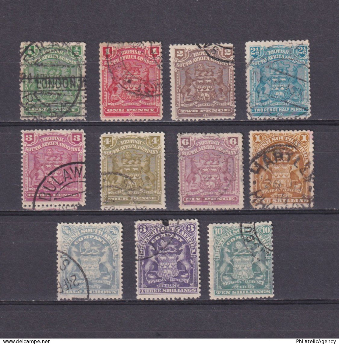 BRITISH SOUTH AFRICA COMPANY (RHODESIA) 1898, SG #75-89, CV £32, Part Set, Used - Southern Rhodesia (...-1964)