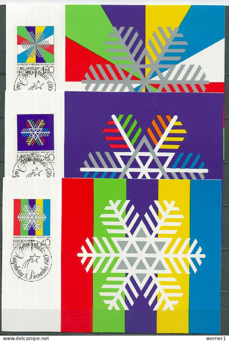 Liechtenstein 1983 Olympic Games Sarajevo Set Of 3 Maximumcards - Invierno 1984: Sarajevo