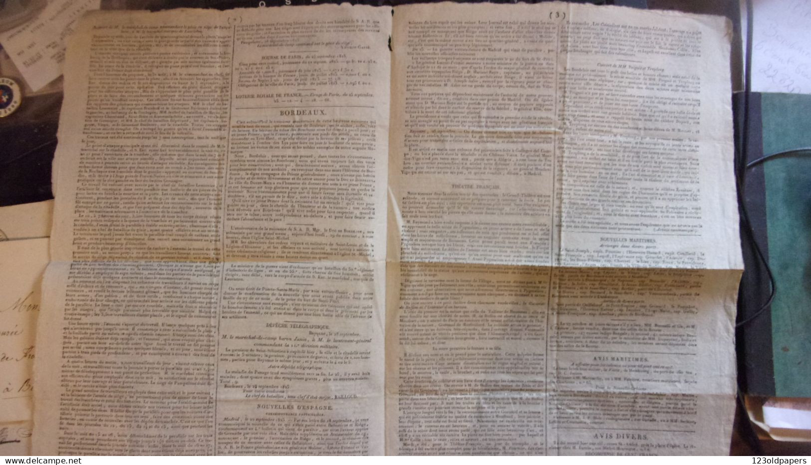 RARE 1823 LE MEMORIAL BORDELAIS JOURNAL POLITIQUE LITTERAIRE /LOUIS XVIII ROI DE FRANCE FLEUR DE LYS ROYAUTE - Aquitaine