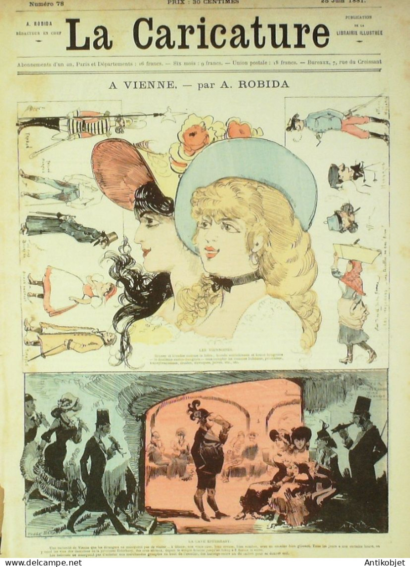 La Caricature 1881 N°  78 Vienne Robida Barret Bach Fox - Magazines - Before 1900