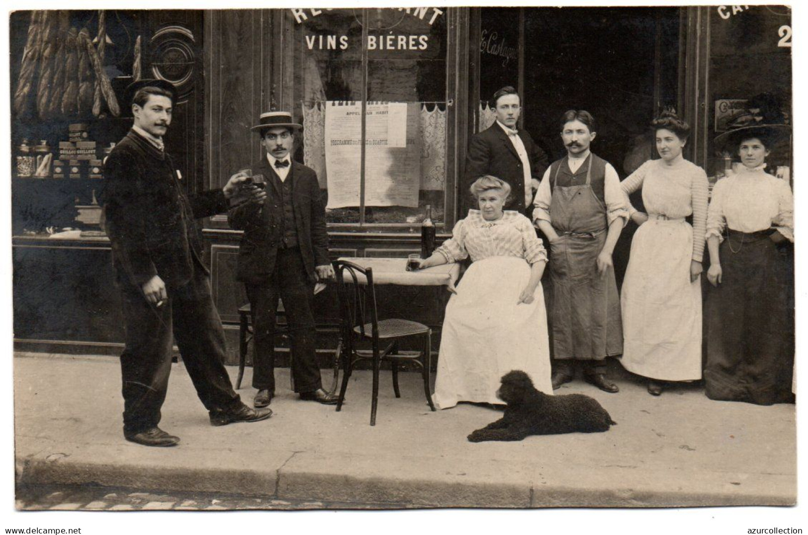 Devanture Restaurant. Maison E. Castagne. Carte Photo Animée Non Située - Ristoranti