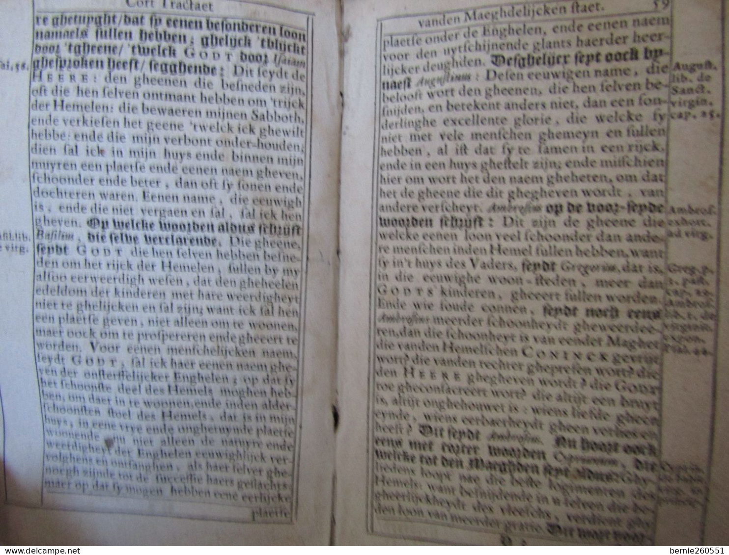 Antique livre Moeder Godts de 1629, Vieux Flamand