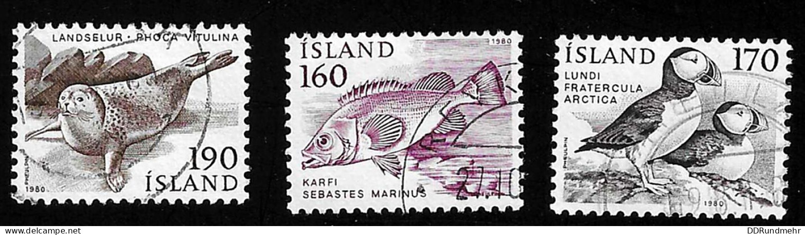 1980 Fauna  Michel IS 558 - 560 Stamp Number IS 534 - 536 Yvert Et Tellier IS 511 - 513 Used - Oblitérés