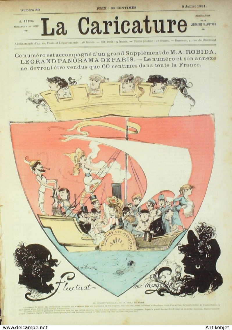 La Caricature 1881 N°  80 Panorama De Paris Bach Barret Robida - Zeitschriften - Vor 1900