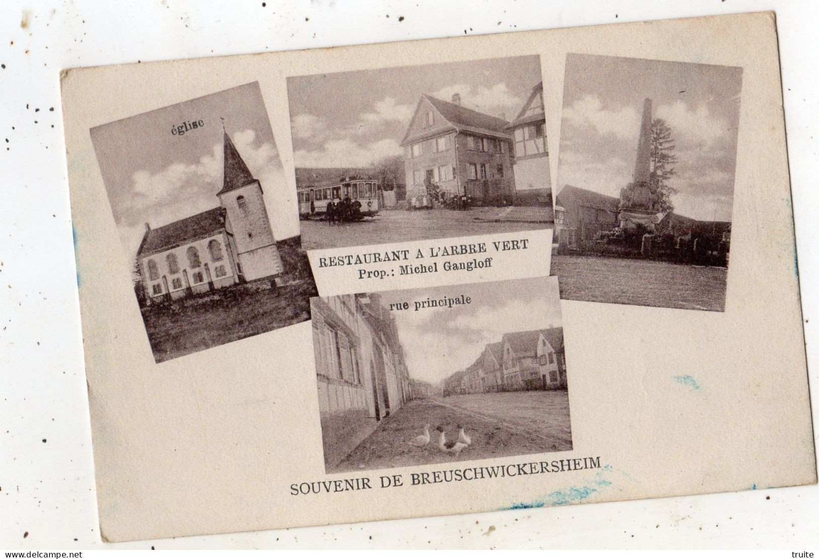 SOUVENIR DE BREUSCHWICKERSHEIM RESTAURANT A L'ARBRE VERT ( MULTIVUES ) - Sonstige & Ohne Zuordnung