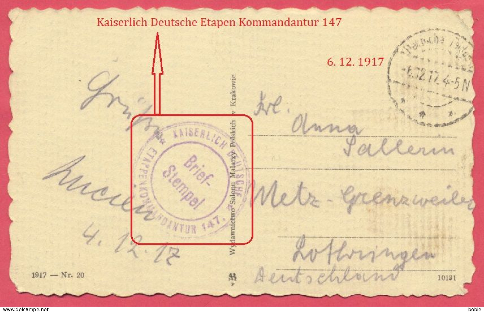 Lwów = Lwiw = Львів - Ukraine Україна : Haupt Bahnhof / Stempel " Kaiserlich Etappenkommandantur 147" - Krieg 1914-18. - Ucrania