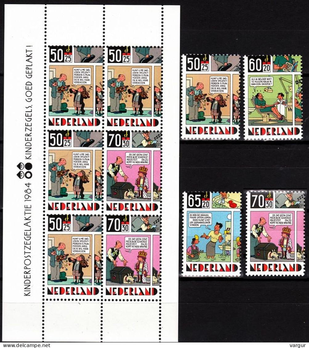 NETHERLANDS 1984 Mi. 1259-62, Bl. 27. Voor Het Kind. Children And Comics. MNH - Nuovi
